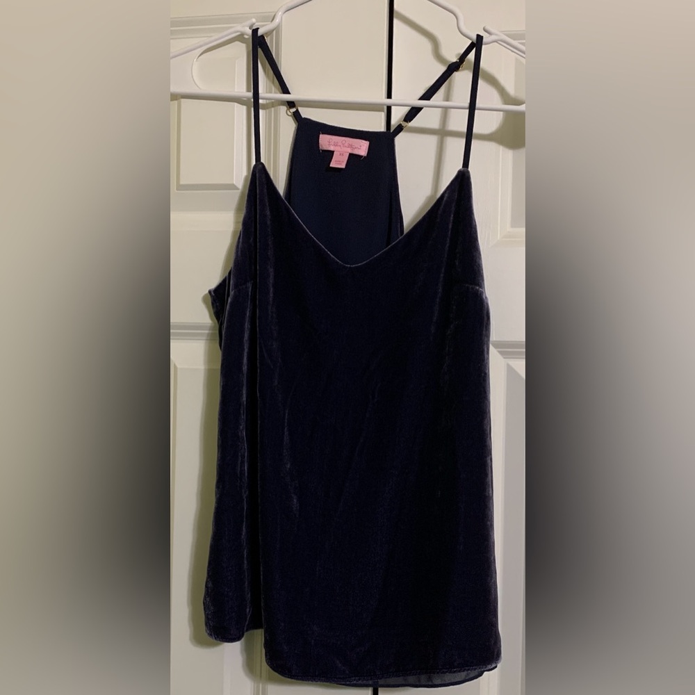 Blue Velvet XS Lilly Pulitzer Adjustable Racerback Tank Cami, Lined - Picture 2 of 8